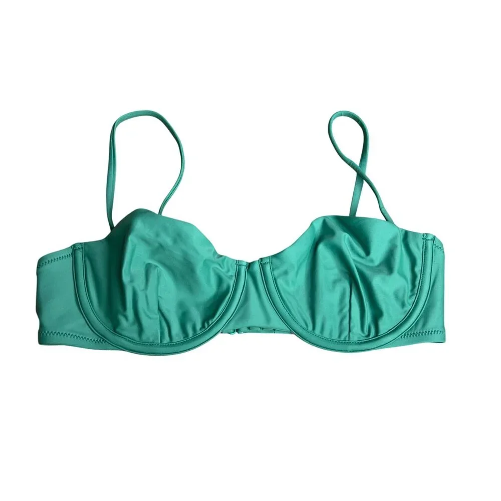 J Crew Balconette Underwire Bikini Top Rustic Willow‎ Green BX612 NWT